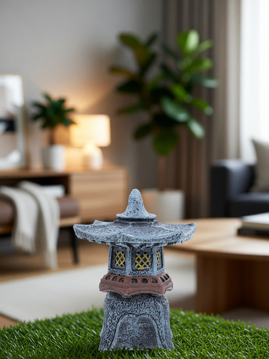 Bonsai Garden Landscape Design - パゴダ型ランタン、樹脂製ガーデンオーナメント、レトロデザイン、屋外・屋内用、和風装飾、ミニチュア、アジア風景、庭、盆栽