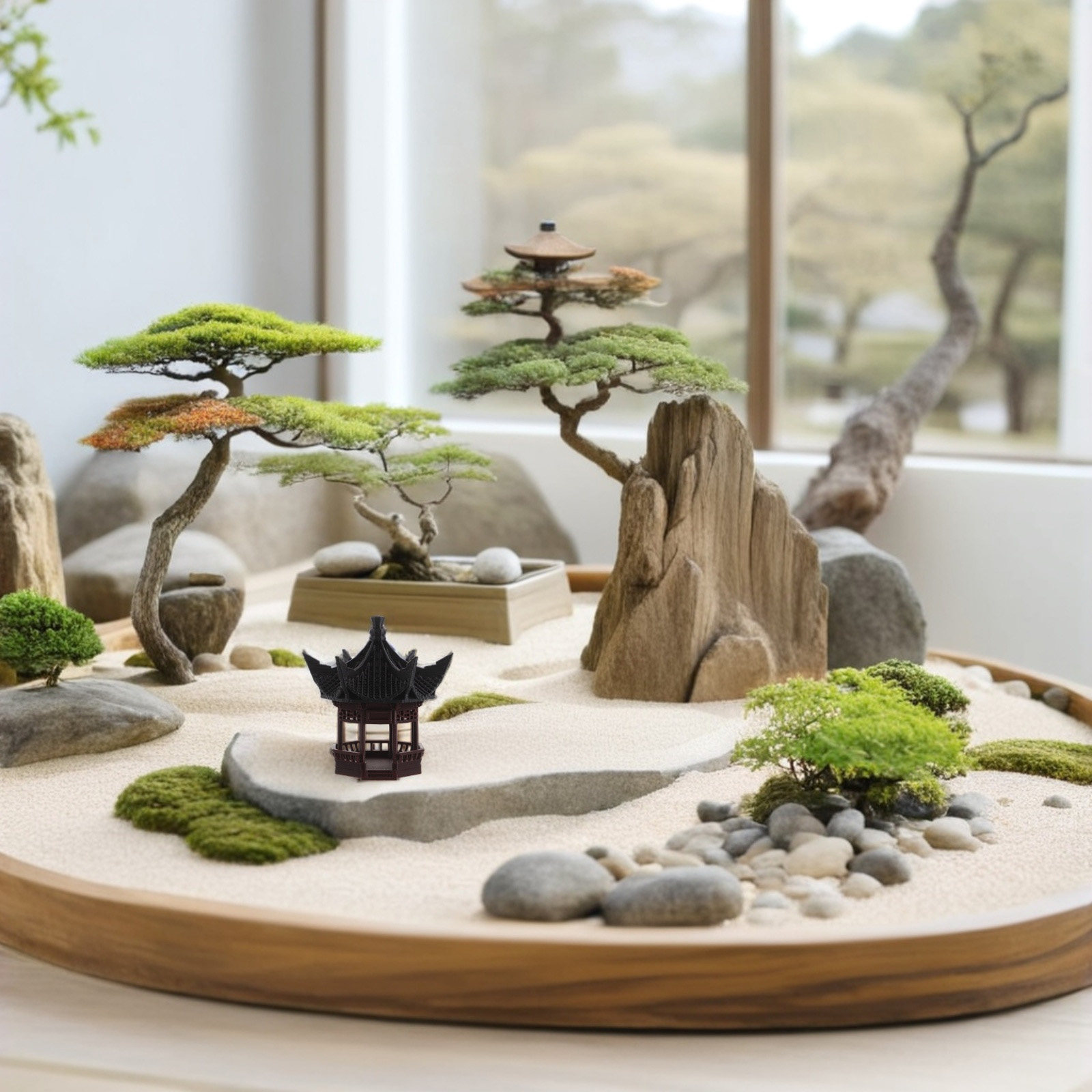 ミニチュアのパゴダ風景オーナメント。洗練されたアジア風のデザ - Bonsai Garden Landscape Design のレビューと価格